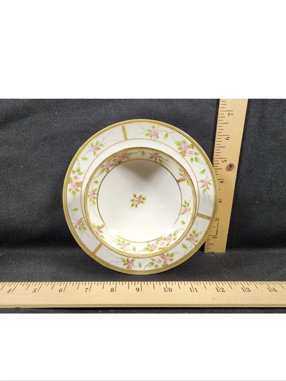 Antique Hand Painted Nippon Footed Bowl w/Attached Underplate Flawless